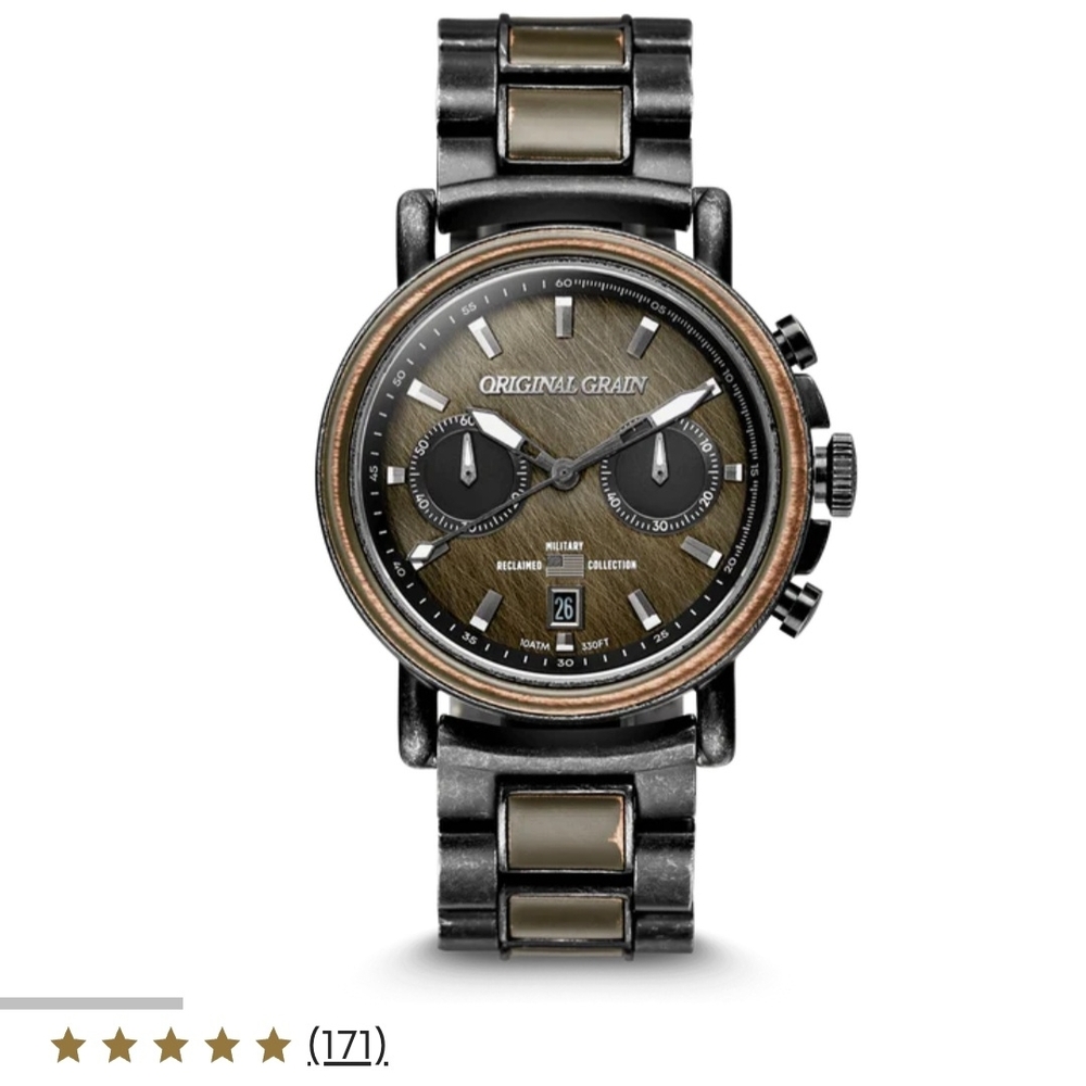 Men's Black and Brown Watch